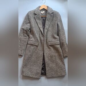 Women's Herringbone Coat - Black and White